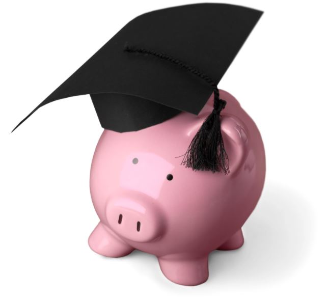 Pink Piggy Bank with Graduation Cap
