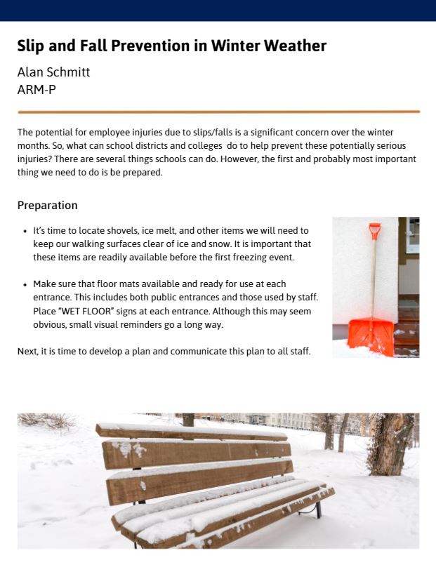 Slip and Fall Prevention in Winter Weather Job Aid