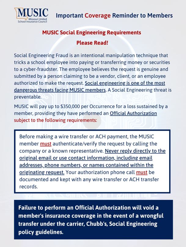 Social Engineering Coverage Reminder 